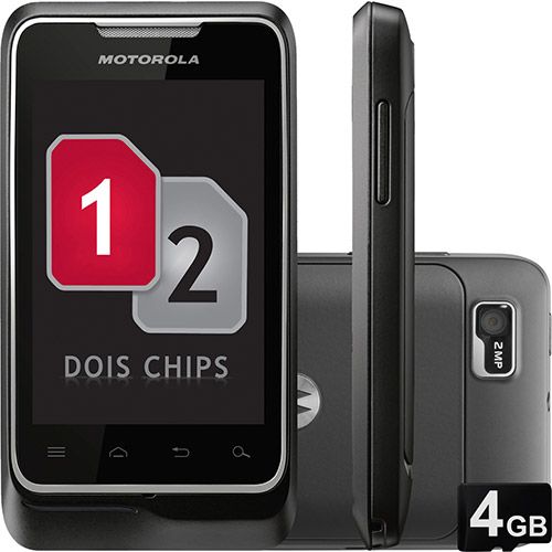 Smartphone Motorola MOTOSMART ME XT305, Desbloqueado, Preto,